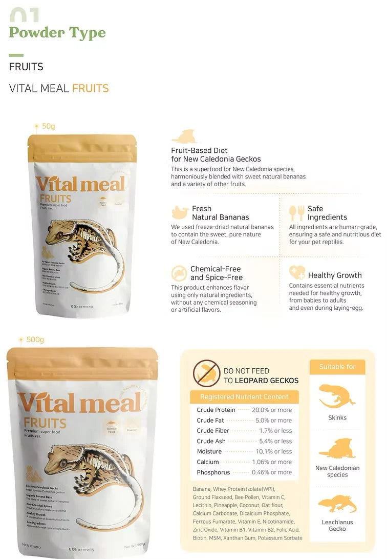 VitalMeal Variety Pack- fruit, insect, and cricket 50g bags