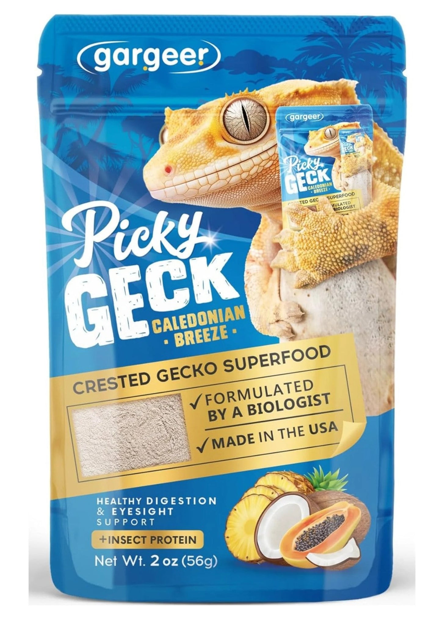 Gargeer 'Picky Geck' Caledonian Breeze - Premium Crested Gecko Food | Digestion & Eye Support