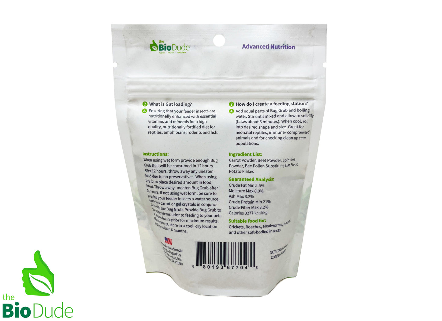 The Bio Dude - Bug Grub - Carga intestinal de insectos premium - DS